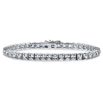 Unisex El yapımı 18K Altın Hip Hop Dondurulmuş Kare Kesilmiş Elmas CZ 925 Sterling Gümüş Yatak Tenis Bilezik
