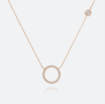 Altın kaplama S925 Gümüş Çember Kolye CZ Kadınlar için Kolye 925 Sterling Gümüş