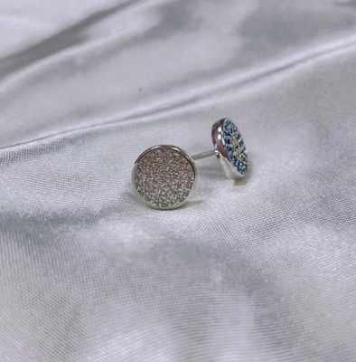 ZIRCON Çember 18K Altın Kaplama El Yapımı Mikron Pave CZ Göz Turkiye Tasarım Stud Küpesi 925 Sterling Gümüş