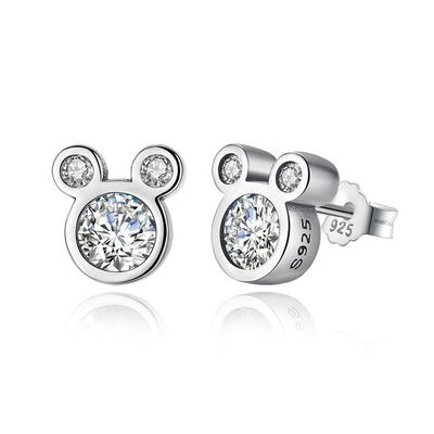 Üçüncü Taraf Değerlendirme Sertifikalı Çocuklar Mücevher 925 Sterling Gümüş Fare Küpe