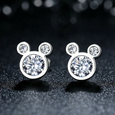 Üçüncü Taraf Değerlendirme Sertifikalı Çocuklar Mücevher 925 Sterling Gümüş Fare Küpe