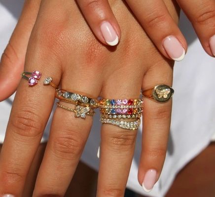 925 Sterling Gümüş Kadın Yüzüğü El Yapımı 18K Altın Taşlanmış Top ve Markize Kelebek
