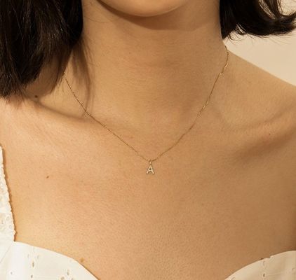 Nikelsiz 925 Sterling Gümüş Mektup Bir Elmas Büyü Kolye Popüler Başlangıç Büyüsü