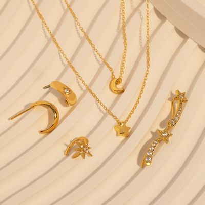Sertifika Türü Üçüncü Taraf Değerlendirme 925 Sterling Gümüş Kuzey Yıldızı Yarım Halka kulaklıkları