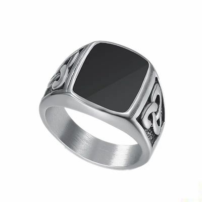 Siyah Enamel Erkek Paslanmaz Düğün Halkası 5 - 10 Paslanmaz Çelik Düğün Halkası