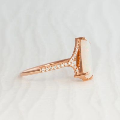 Baguette Cut Opal Snow Track Ring Boyutu 4 Boyutu 10 925 Sterling Gümüş Yüzük