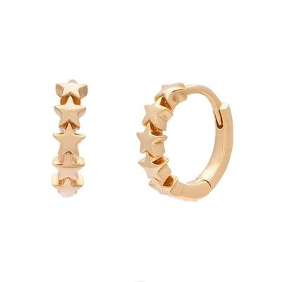 925 Sterling Gümüş Yıldız Huggie Kadınlar için küpeleri Moda Mücevherleri