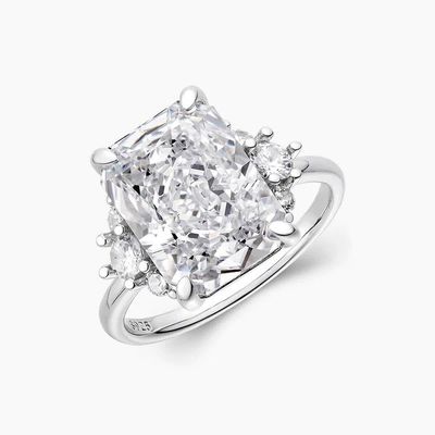 18K altın kaplama ana taş CZ Vintage düğün kızlar için 925 Sterling gümüş yüzük
