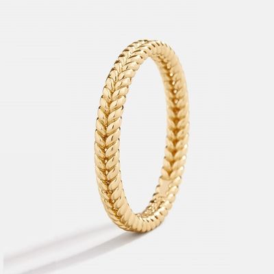 Güzel Mücevherler 18K Altın 925 Sterling Gümüş Buğday Yüzüğü Kadınlar İçin