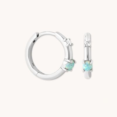 Mystic 18K Altın Opal Halkalar 925 Sterling Gümüş En Yeni Huggies Moda Küpe