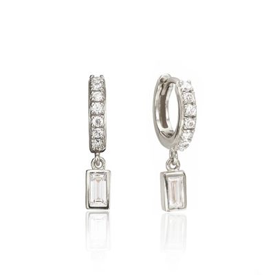 925 Sterling Gümüş Altın kaplama Dangle küpe yıldönümü için, nişan.