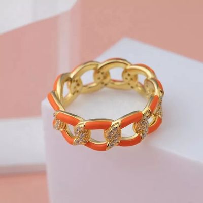 925 Sterling Gümüş Twist Ring Altın Kaplama Enamel Kadın Nişan Bandları