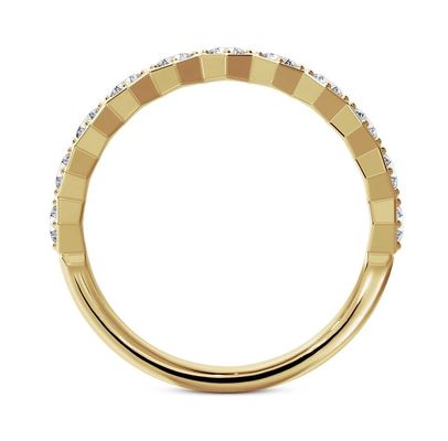 US5-US11 Honeycomb Wedding Band Altın 925 Sterling Gümüş Yüzük