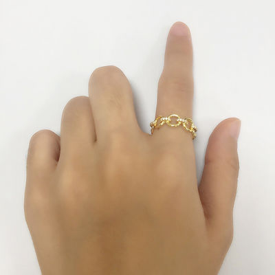Zayıf Zincir Şekli CZ Elmaslar Sonsuzluk Yüzükleri 925 Sterling Gümüş Erkek Mücevherleri