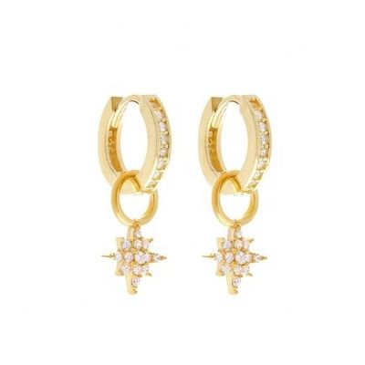 925 Sterling Gümüş Mini Starburst Pave CZ Huggie Bileklikleri Hızlı ve Güvenli Nakliye