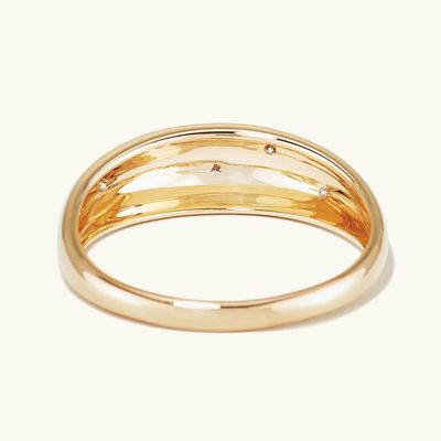 Sonsuzluk Çetesi Yüzükleri Brezilya 18K Altın Mücevher Yıldız 925 Sterling Gümüş Kubbe Kadın Yüzüğü