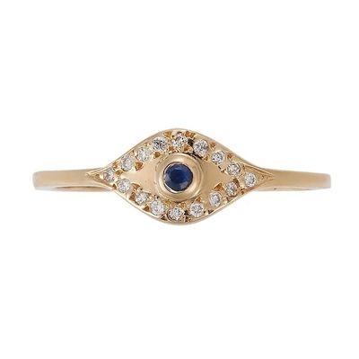 925 Sterling Gümüş Evil Eye Elmas Band Yüzük Gümüş Plating Klasik Stil