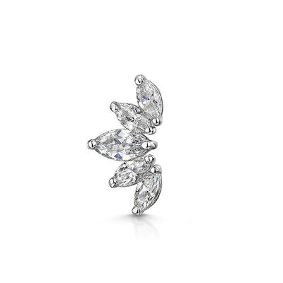 Altın kaplama Rhodium Stud küpeleri Beyaz CZ Kadınlar için Günlük giyim tarzı
