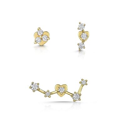 OEM Constella Stud küpeler 925 18k Beyaz Altın Stud küpeler