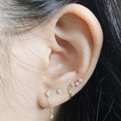 OEM Constella Stud küpeler 925 18k Beyaz Altın Stud küpeler