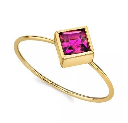 14K Altın Dip Cubic Zirconia Kristal Yüzük OEM Strass Yüzük