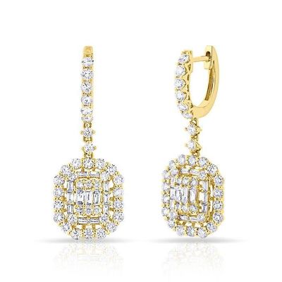 Beyaz CZ küpe 925 Sterling Gümüş Klasik Tarzı Nişan ve Düğün için