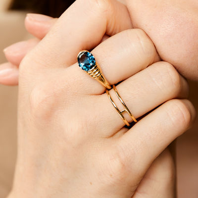 London Blue CZ Heirloom Ring in 925 Sterling Silver for Women's Wedding Dinner Party