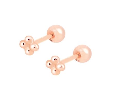 6mm Gümüş Küçük Mermeleli Top Barbell Stud Kulaklıkları Vuruşlu Arkaplanlar Mücevher