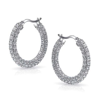 925 Sterling Gümüş Gelinlik Pave Beyaz CZ moda öncü gelinler için küp küpe