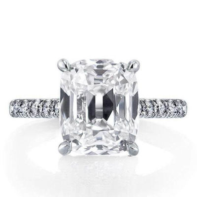 Beyaz CZ 925 Sterling Gümüş Nişan Yüzüğü 18K Altın Kaplama Baguette Cut