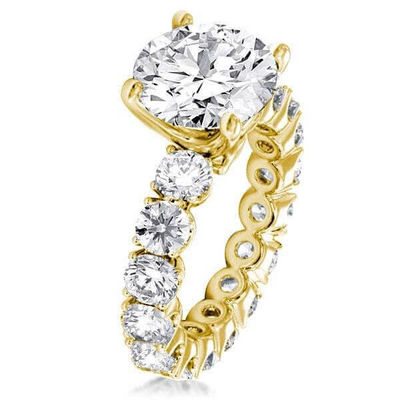 18K Altın Beyaz Zirkon Sonsuzluk Bandı 925 Sterling Gümüş Nişan Yüzükleri