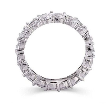 925 Sterling Silver Marquise White Gold CZ Eternity Band Rings Express Service DHL