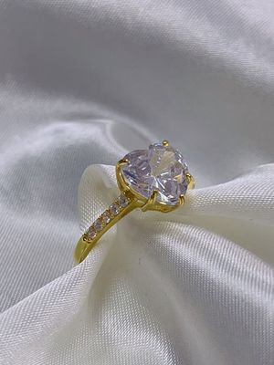 Micro Insert Inlay Teknolojisi Kalp Kesim CZ Taş 925 Sterling Gümüş Nişan Yüzükleri
