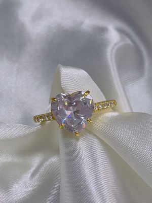 Micro Insert Inlay Teknolojisi Kalp Kesim CZ Taş 925 Sterling Gümüş Nişan Yüzükleri