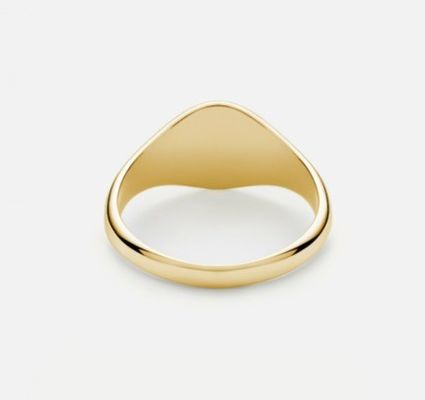 18K altın kaplama özel gravür mühür 925 Sterling Gümüş unisex ince mücevher yüzükleri
