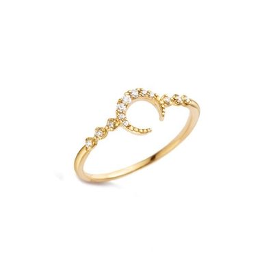 Erkekler için ince sterlin gümüş 925 Custom Moon Ring 14k 18k 24k Altın ile Brezilya'dan 2022