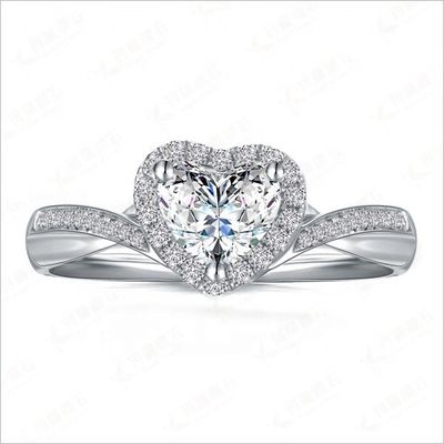 Kalp Delicate Weeding Rings 925 Sterling Gümüş Mücevherler Kadınlar için Moda Aksesuarları