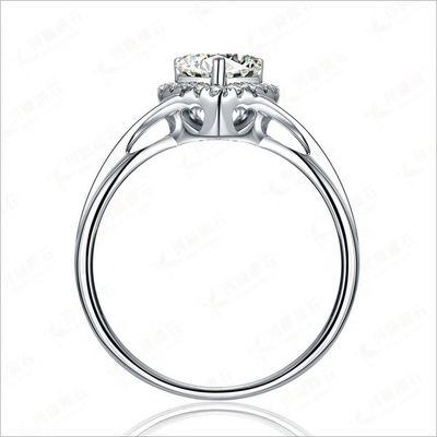 Kalp Delicate Weeding Rings 925 Sterling Gümüş Mücevherler Kadınlar için Moda Aksesuarları