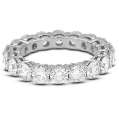 925 Sterling Gümüş 4mm CZ Sonsuzluk Band Yüzüğü İKOLOJİ DOSTLUKLULU Evet Plating Rose Gold