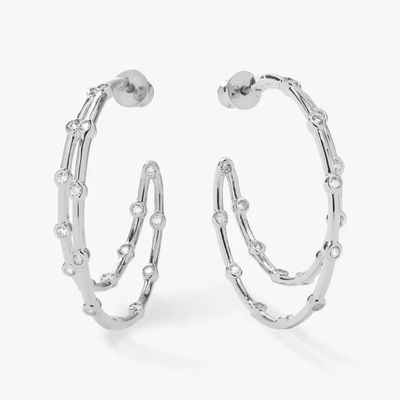 Beyaz Kübik Zirkonya Halka Bileklikleri Bezel Set İkiz Halka Bileklikleri 18K Altın