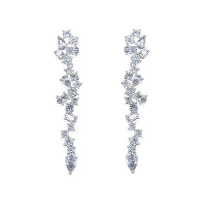 Cluster Drop Bridal Statement Biçimleri Beyaz Kübik Zirkon Bakır Biçimleri Özel