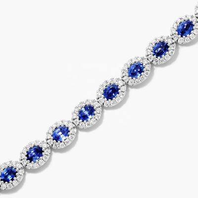 5.7mm Genişlik Zirkon Tenis Bilezik Oval Zümrüt Beyaz 14K Altın Bilezik Kadınlar