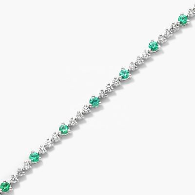 3MM Beyaz Zirkon Rubin Tenis Bileziği Yuvarlak Kesim Sterling Gümüş Tenis Bileziği