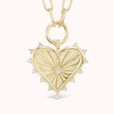 18K Altın Beyaz CZ Çubuklu Aşk Kalbi Büyü Kolye 925 Sterling Gümüş Kolye
