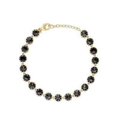 Thorn CZ Elmas Tenis Bileziği Rodyum Kaplama Siyah Gemstone Bileziği