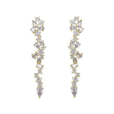 Cluster Drop Bridal Statement Biçimleri Beyaz Kübik Zirkon Bakır Biçimleri Özel