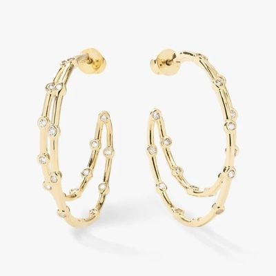 Beyaz Kübik Zirkonya Halka Bileklikleri Bezel Set İkiz Halka Bileklikleri 18K Altın