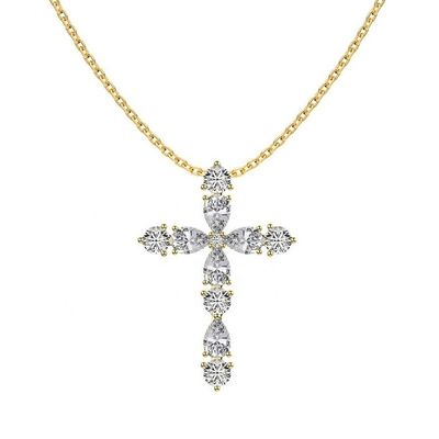 925 Sterling Gümüş Haç Kolye 18K Gümüş Haç ve Zincir Bayanlar