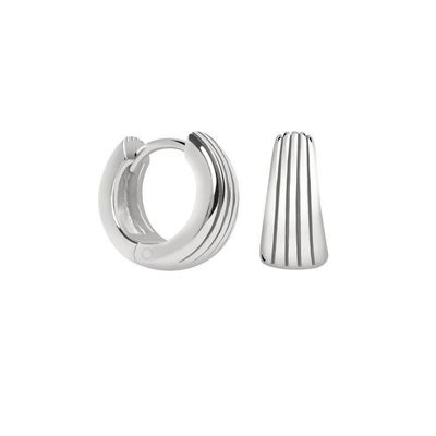 ECO 925 Sterling Gümüş Huggie Küpeler Yıldönümü için Beyaz Altın Kaplama