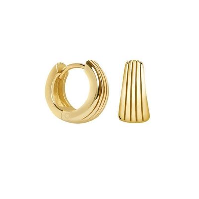 ECO 925 Sterling Gümüş Huggie Küpeler Yıldönümü için Beyaz Altın Kaplama